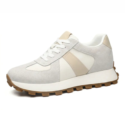 Sentry 9cm (3.5" inches) height increasing leather sneakers for women - lucimora