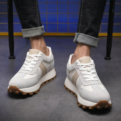 Sentry 9cm (3.5" inches) leather height increasing sneakers for men - Lucimora