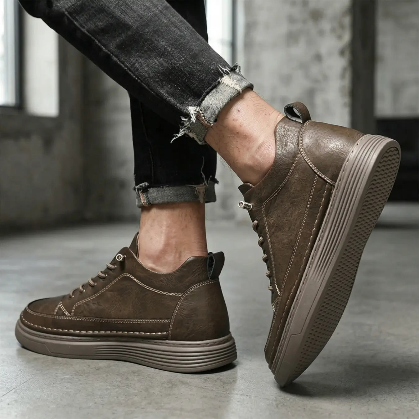 Seraph 6cm height increasing cowhide leather shoes for men, lucimora