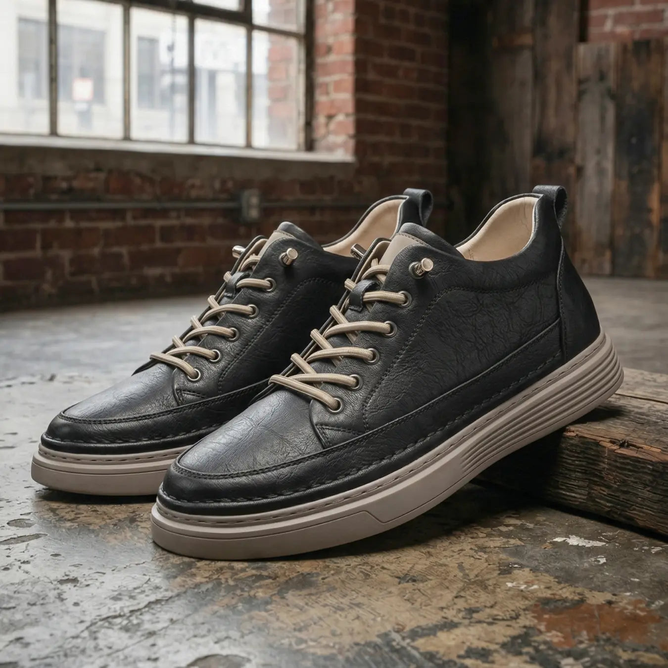 Seraph 6cm height increasing cowhide leather shoes for men, lucimora