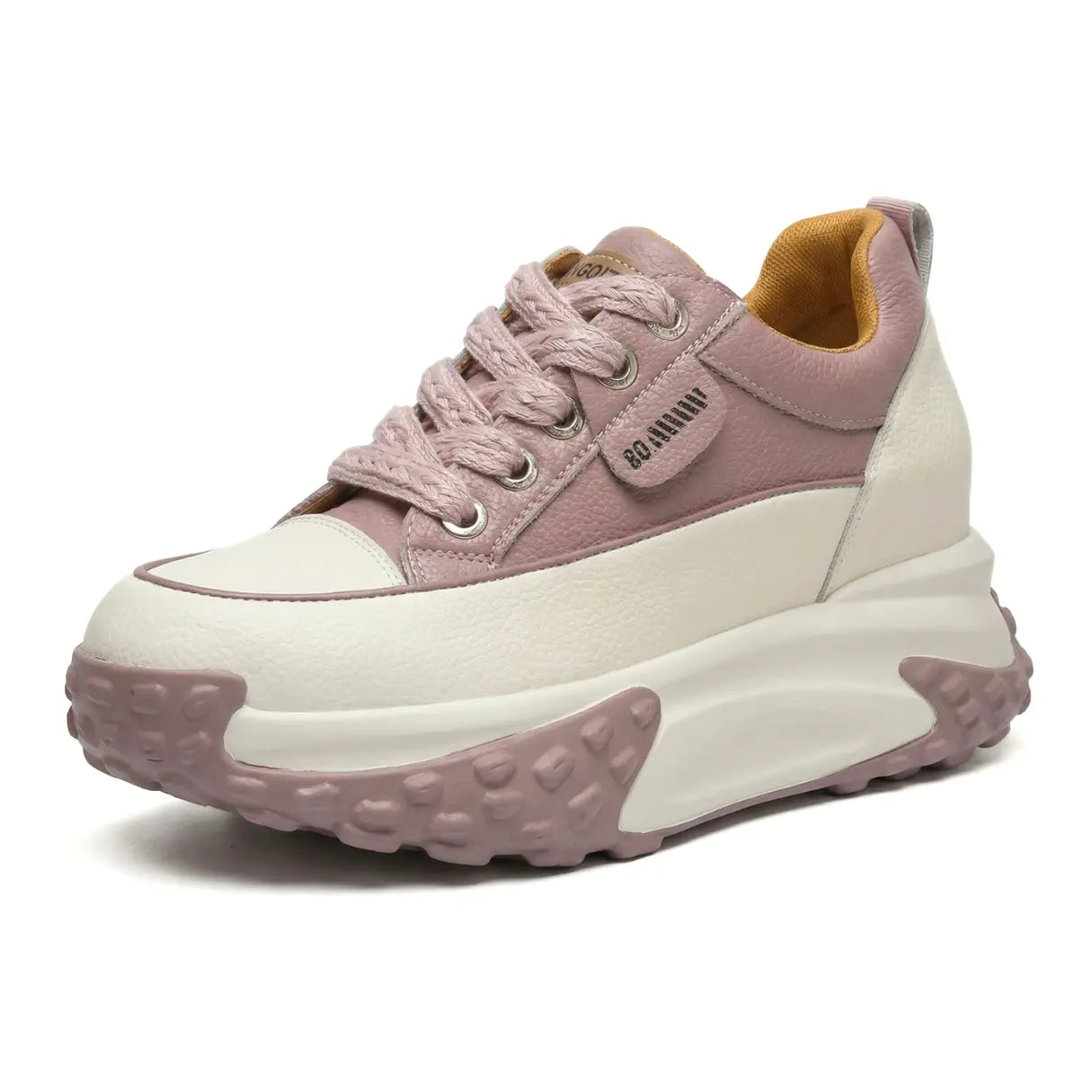 Serina 9cm (3.5" inches) height increasing elevator leather sneakers for women from Lucimora 