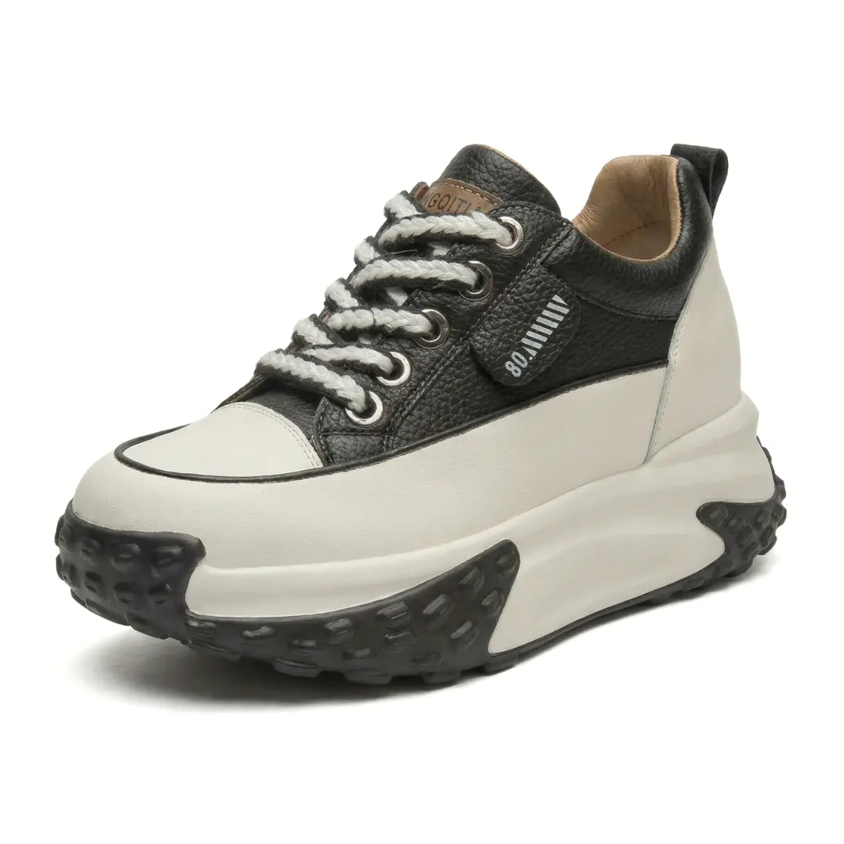 Serina 9cm (3.5" inches) height increasing elevator leather sneakers for women from Lucimora 