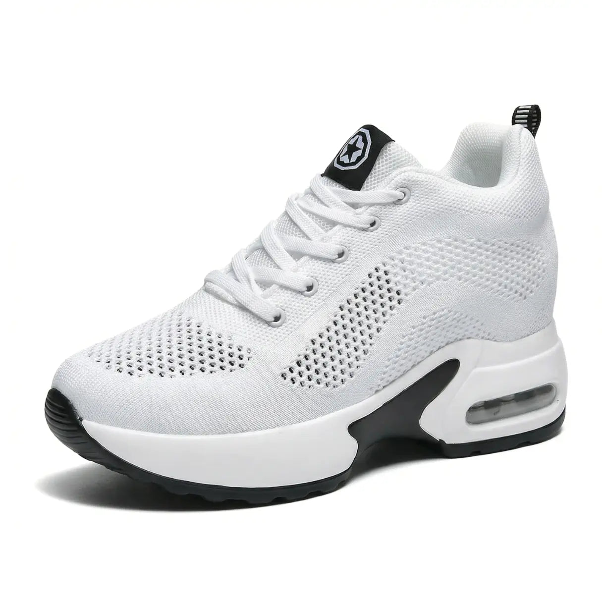 Starlight 9cm (3.5" inches) height increasing elevator athletic shoes for women - white