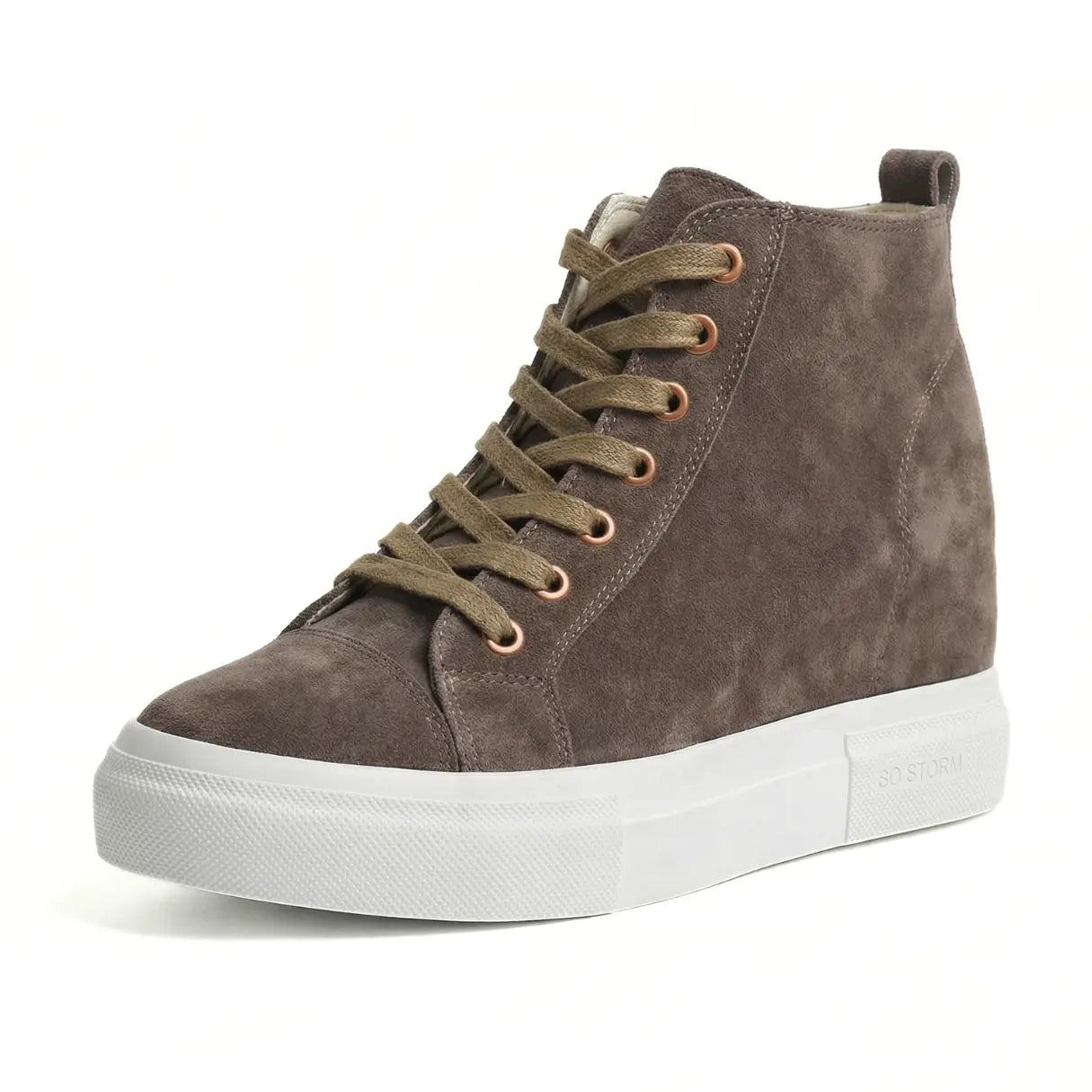 Storm 10cm (3.9" inches) height increasing elevator suede leather boots for women from Lucimora