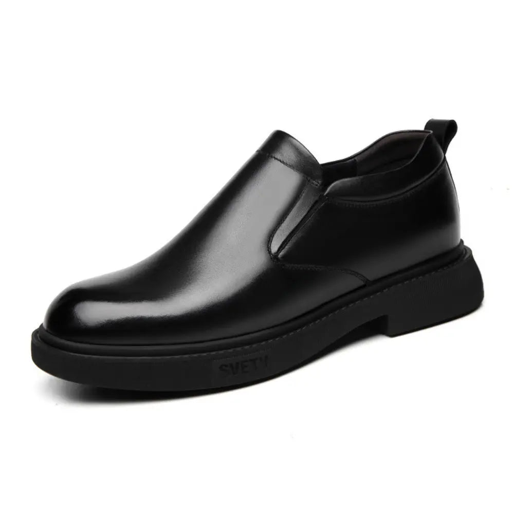 Svetv 8cm slip-on formal leather black elevator shoes from lucimora