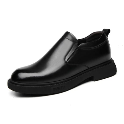 Svetv 8cm slip-on formal leather black elevator shoes from lucimora