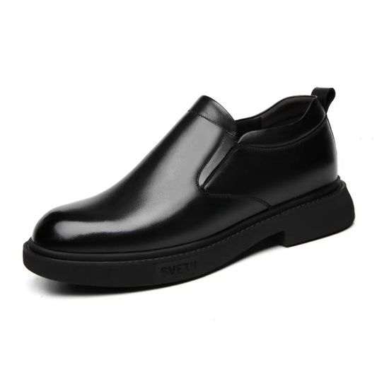 Svetv 8cm slip-on formal leather black elevator shoes from lucimora