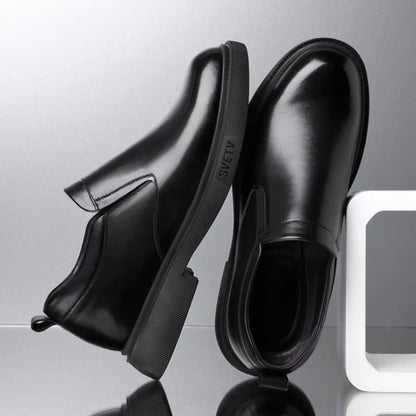 Svetv 8cm slip-on formal leather black elevator shoes from lucimora