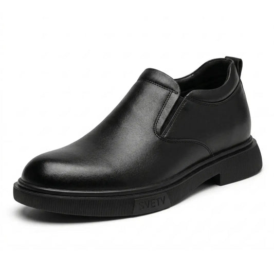 Svetv 8cm height increasing leather slip-on shoes for men - Lucimora
