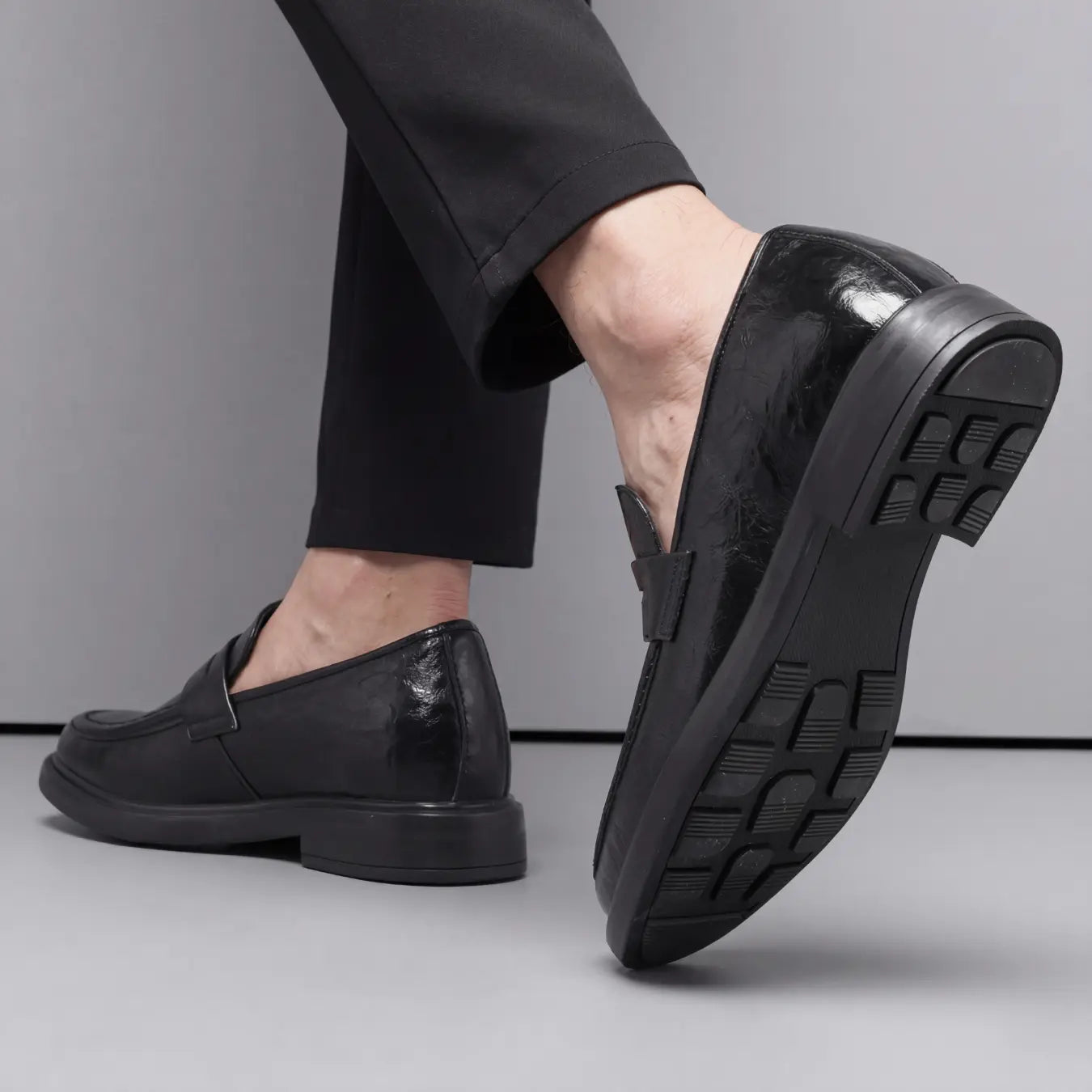 Tarkon 8cm height increasing leather dress loafers for men - Lucimora