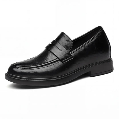 Tarkon 8cm height increasing leather dress loafers for men - Lucimora