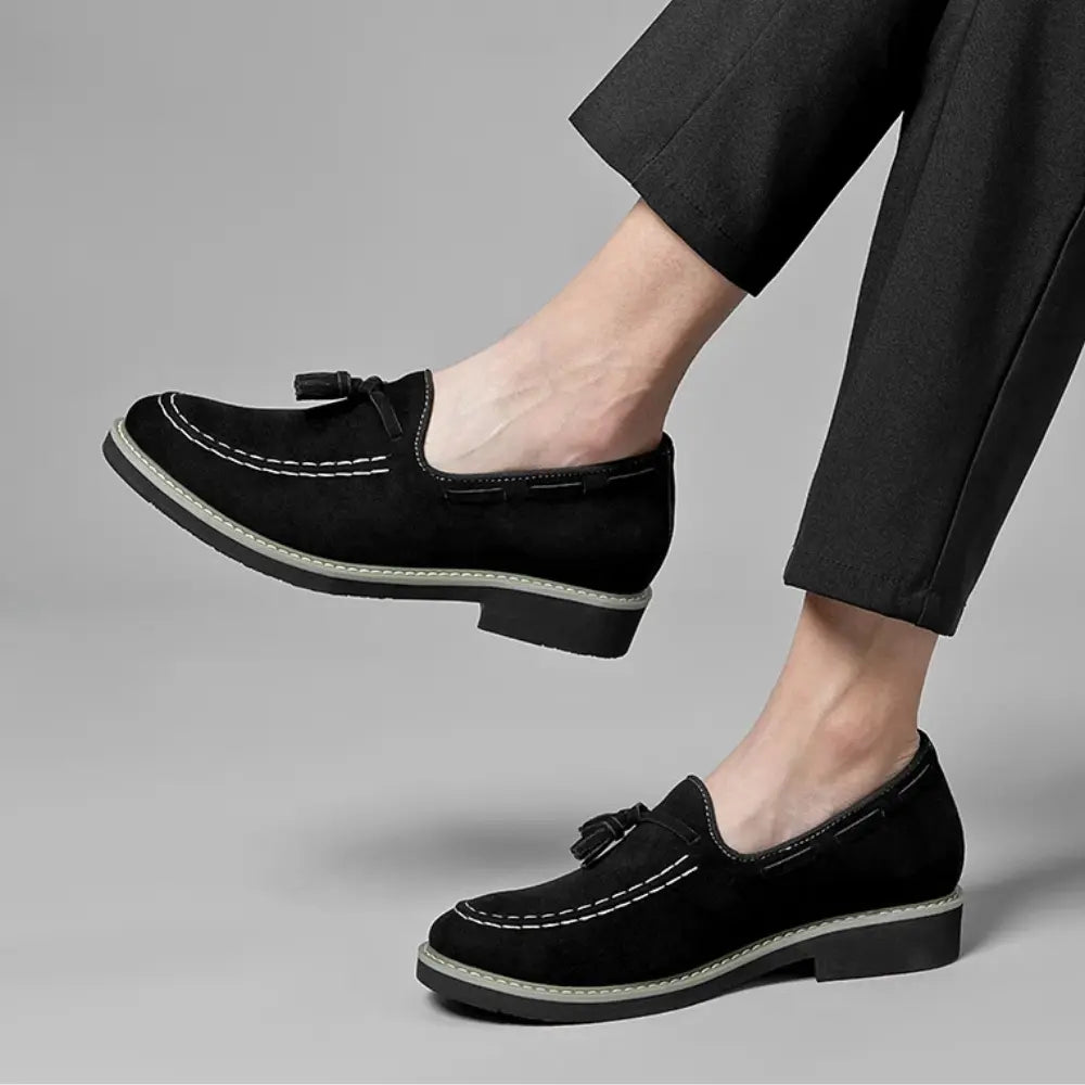 Tavino 7cm height increasing suede loafers - lucimora