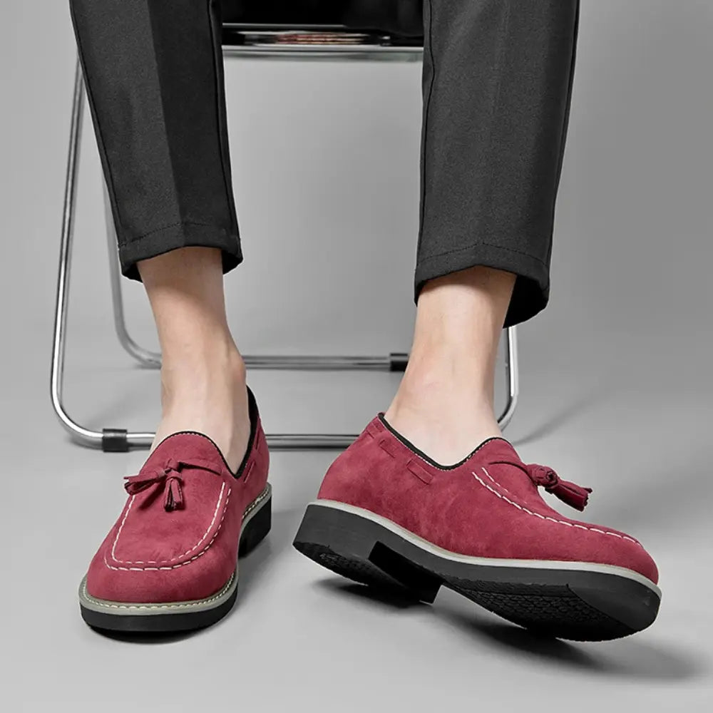 Tavino 7cm height increasing suede loafers - lucimora