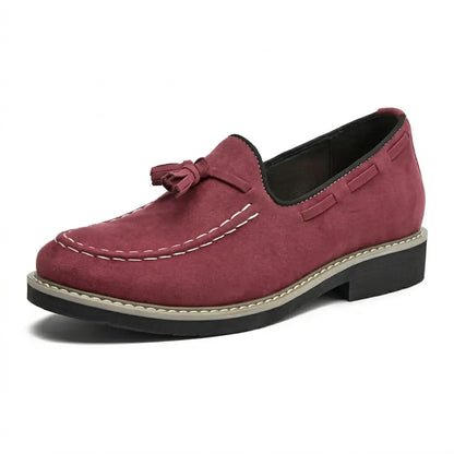 Tavino 7cm height increasing suede leather loafers for men - Lucimora