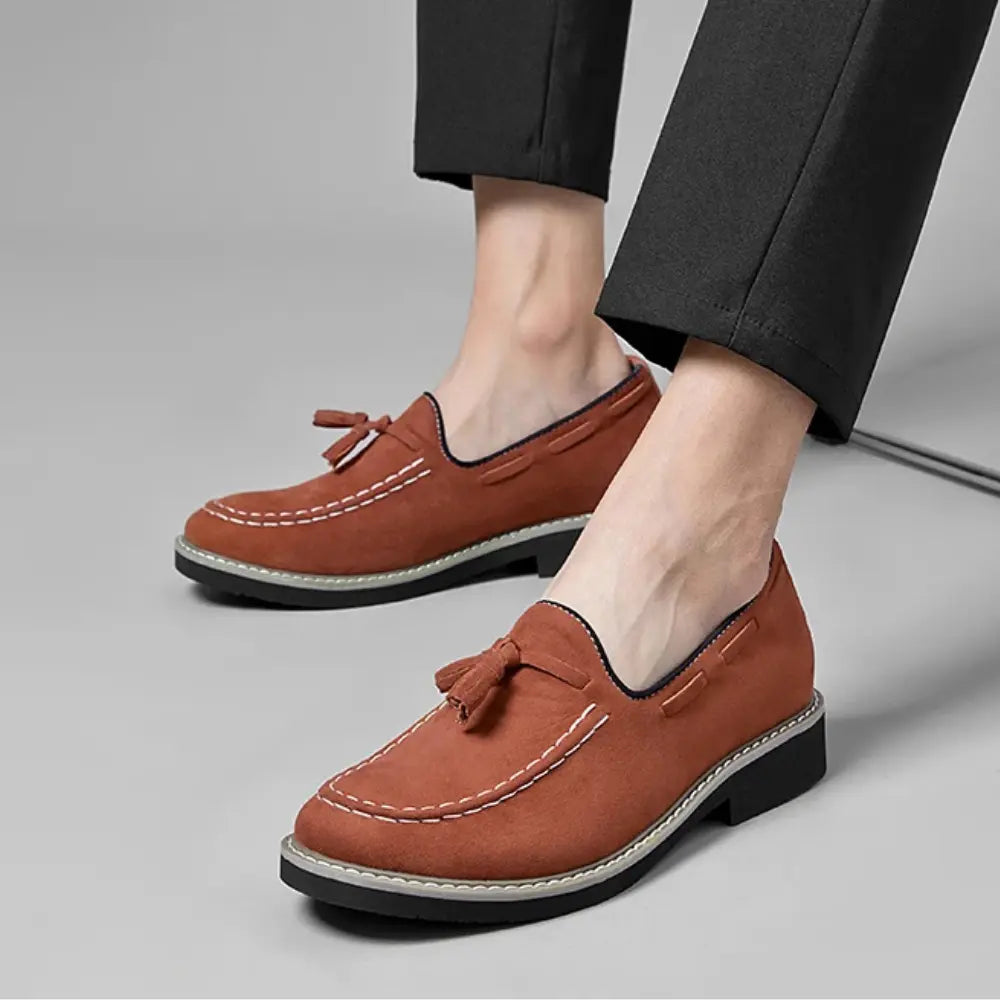 Tavino 7cm height increasing suede loafers - lucimora