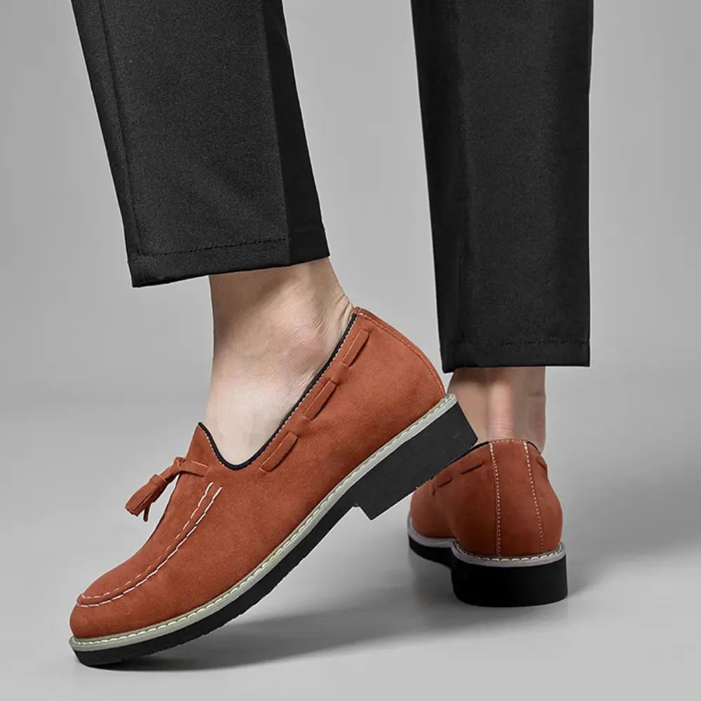 Tavino 7cm height increasing suede loafers - lucimora