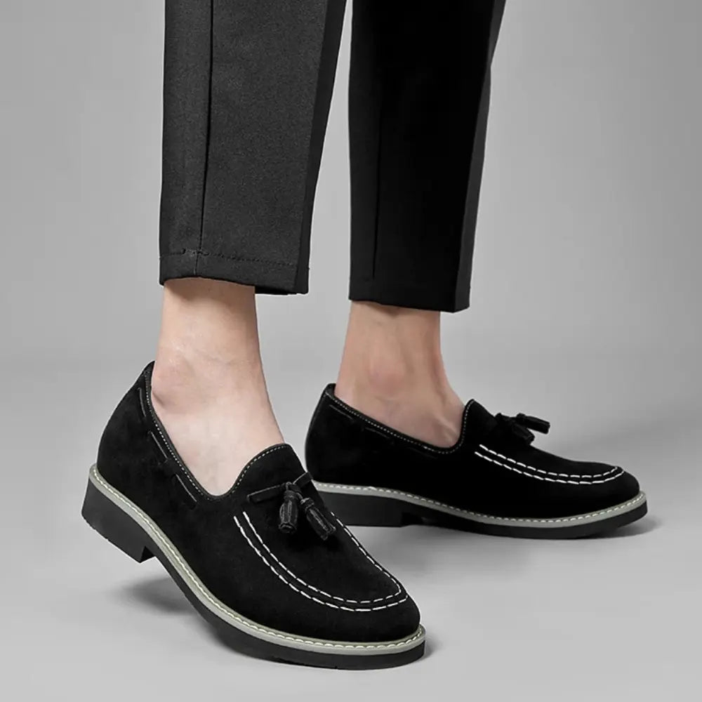 Tavino 7cm height increasing suede loafers - lucimora