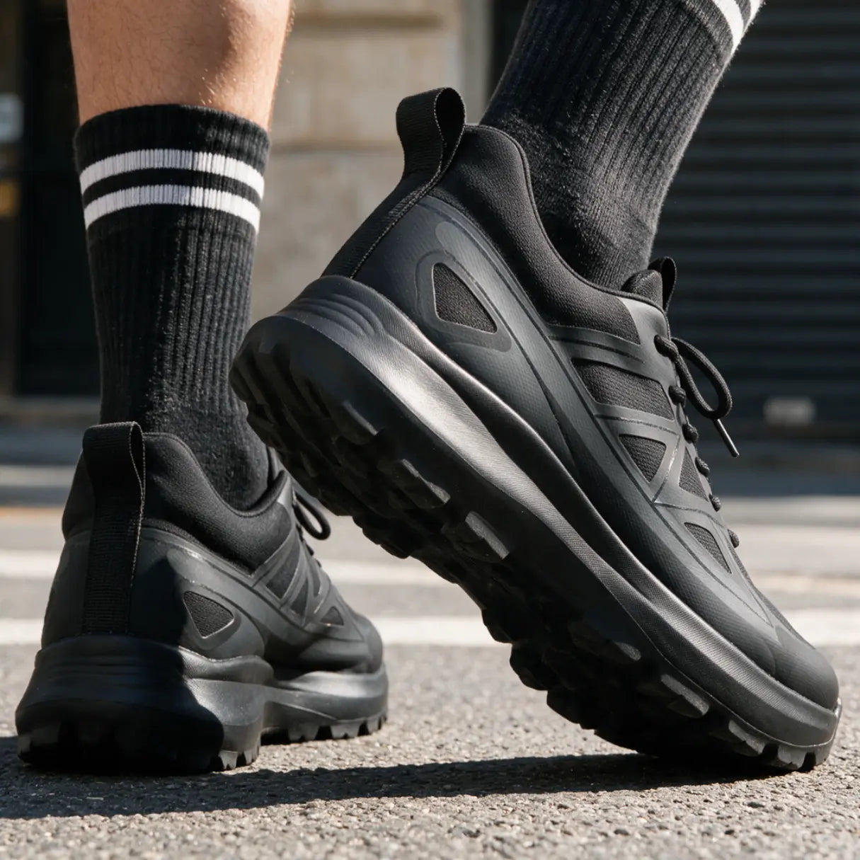 Vantor Elevator Sneakers for Men, 8cm Height Increase Athletic Shoes | Lucimora - black