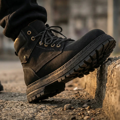 Vexor 9cm height increasing suede leather boots for men -  LUCIMORA