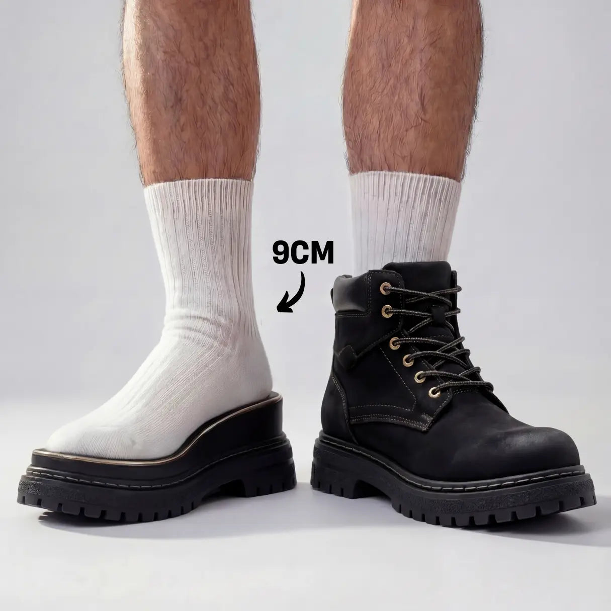 Vexor 9cm height increasing suede leather boots for men -  LUCIMORA