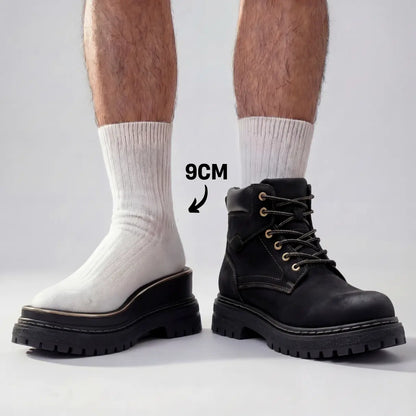 Vexor 9cm height increasing suede leather boots for men -  LUCIMORA