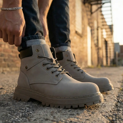 Vexor 9cm height increasing suede leather boots for men -  LUCIMORA