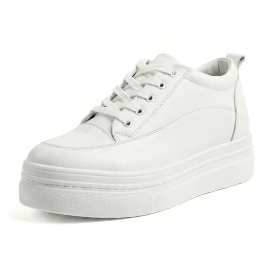 Veya 10cm (3.9" inches) height increasing elevator leather sneakers for women from Lucimora 