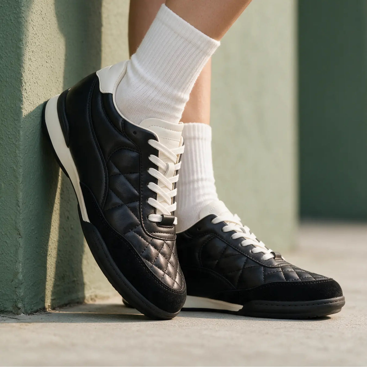 Vivienne Women’s 6cm Elevator Sneakers | Everyday Casual Cowhide Leather Height Increasing Shoes | Lucimora - black