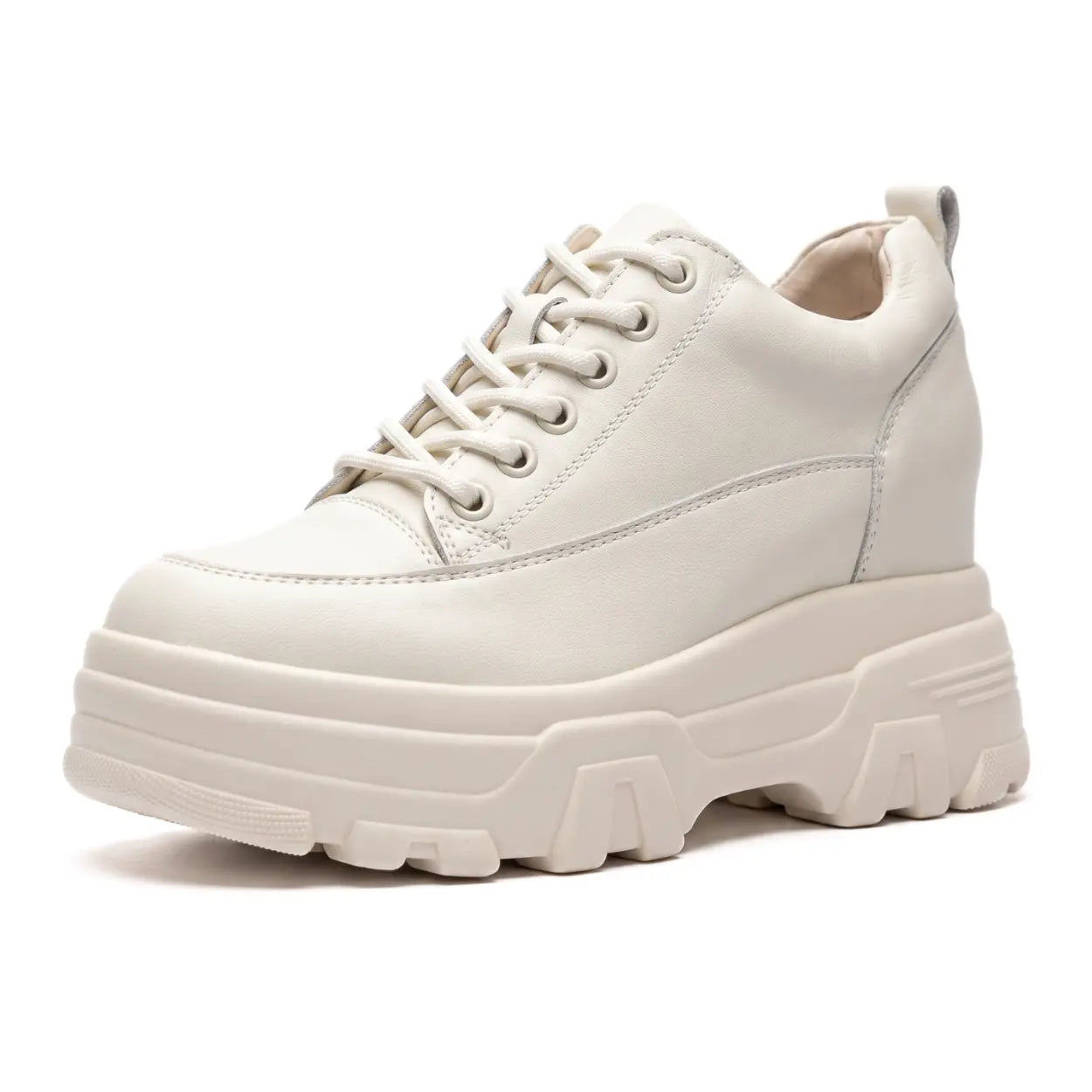 Vossa 9cm height increasing leather sneakers for women - Lucimora