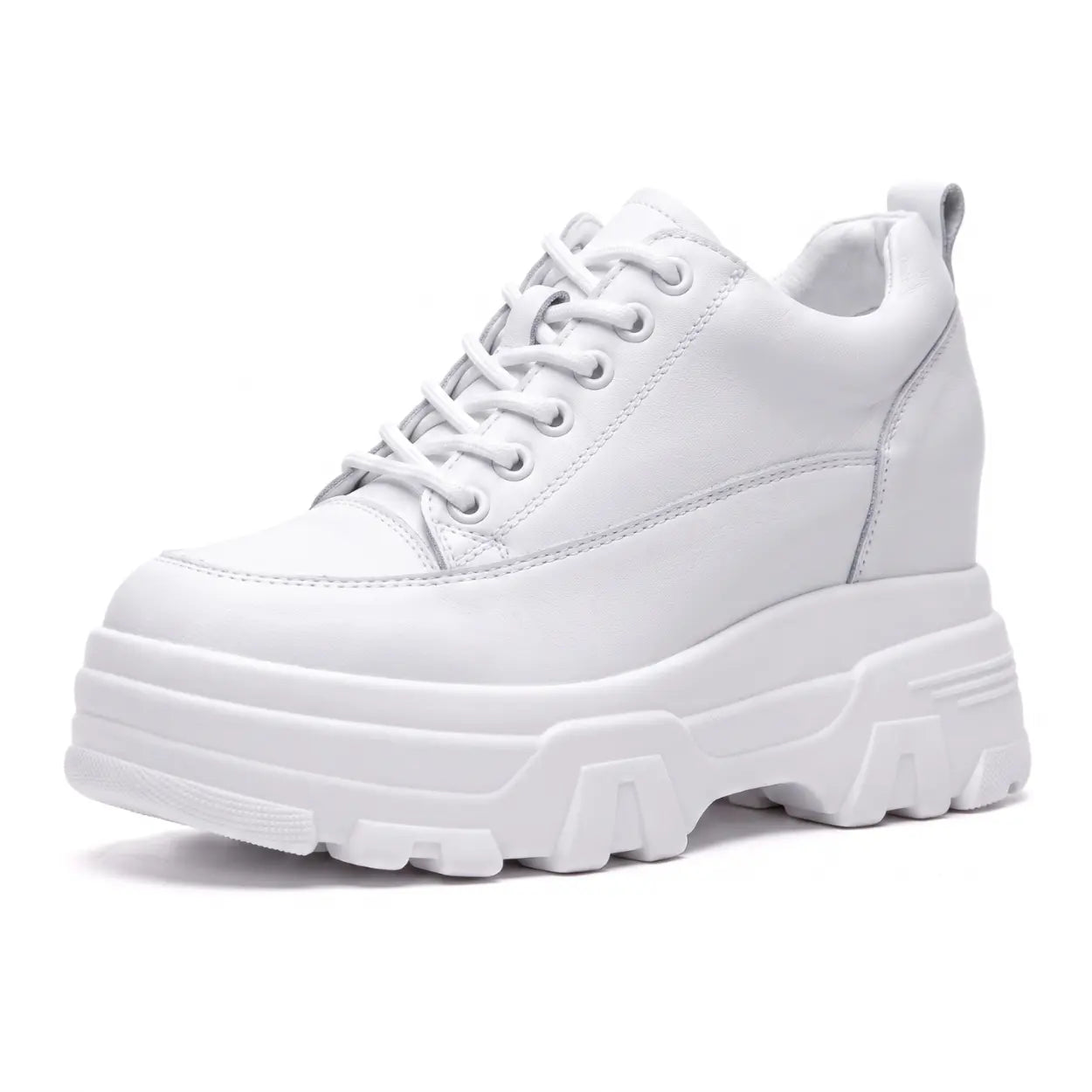 Vossa 9cm height increasing leather sneakers for women - Lucimora