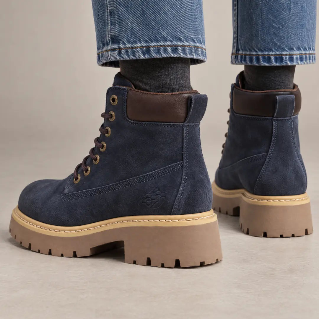 Zaliora Women’s 7cm Elevator Boots | Suede Height Increasing Shoes | Lucimora - navy