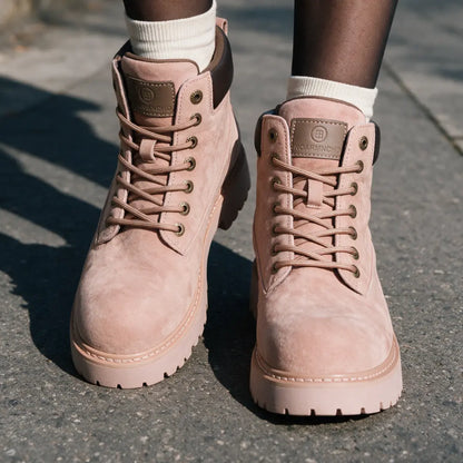 Zaliora Women’s 7cm Elevator Boots | Suede Height Increasing Shoes | Lucimora - pink
