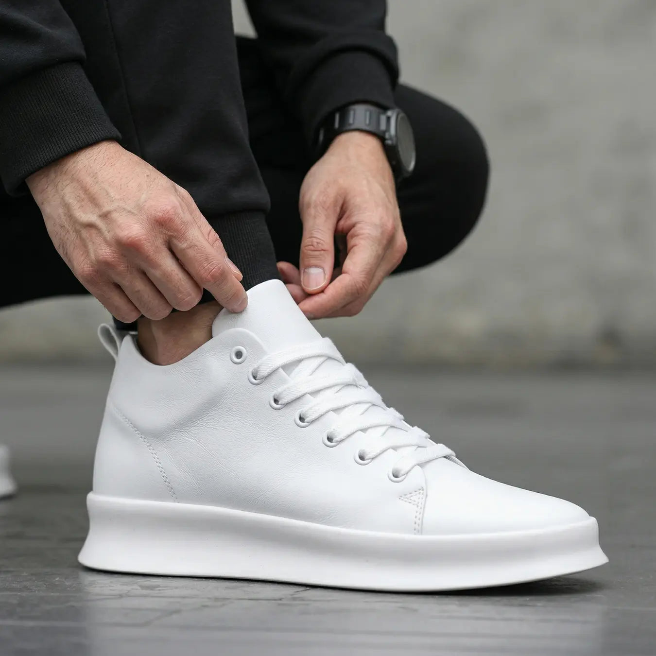 Zaro 6cm height increasing mid-top sneakers for men - Lucimora