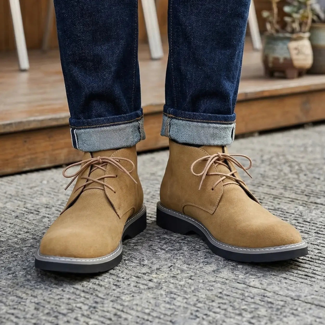 Zenith 7cm height increasing suede leather boots for men - Lucimora