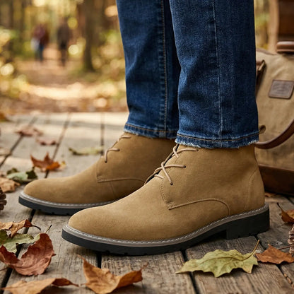 Zenith 7cm height increasing suede leather boots for men - Lucimora