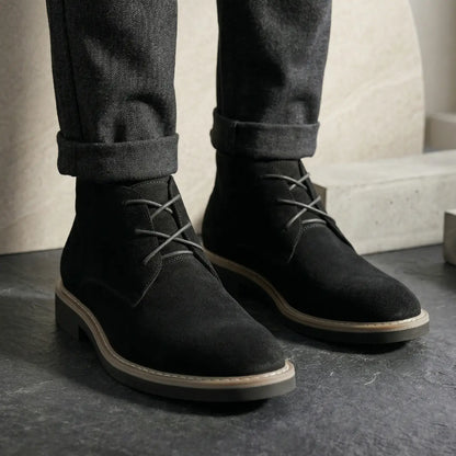 Zenith 7cm height increasing suede leather boots for men - Lucimora