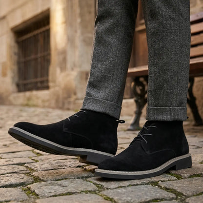 Zenith 7cm height increasing suede leather boots for men - Lucimora