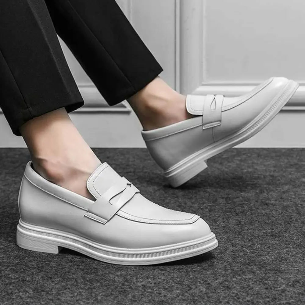 Blanc - 8cm (3") - LUCIMORA - Apparel & Accessories > Shoes > Elevator Shoes > Loafers - LUCIMORA - blanc:37 - 