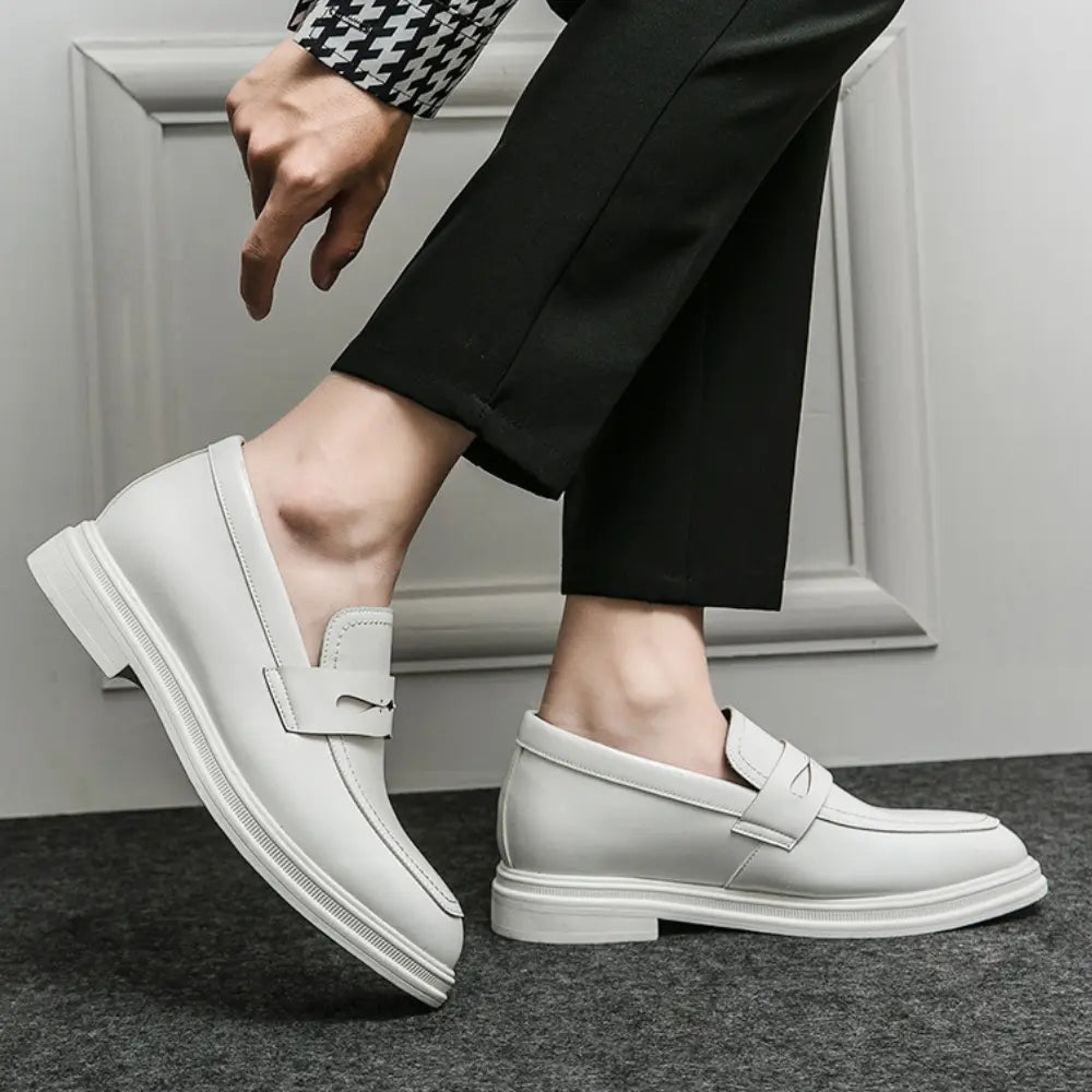 Blanc - 8cm (3") - LUCIMORA - Apparel & Accessories > Shoes > Elevator Shoes > Loafers - LUCIMORA - blanc:37 - 