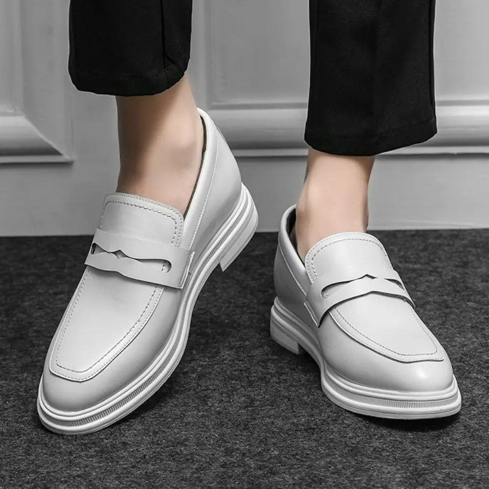 Blanc - 8cm (3") - LUCIMORA - Apparel & Accessories > Shoes > Elevator Shoes > Loafers - LUCIMORA - blanc:37 - 