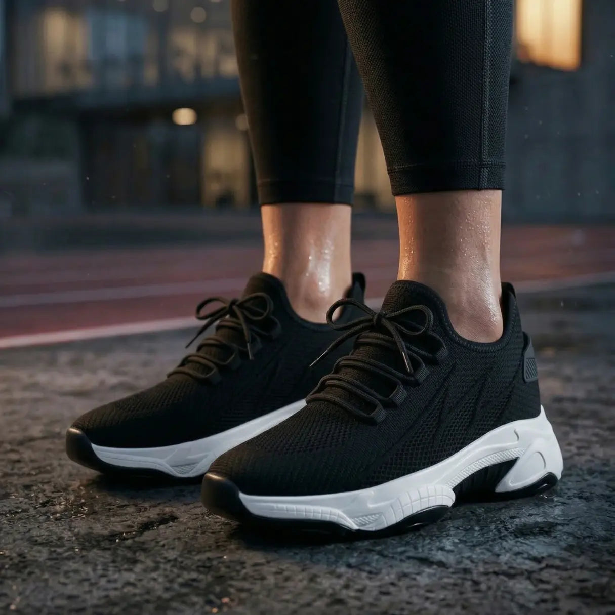 Flash 9cm height increasing athletic shoes for women - lucimora