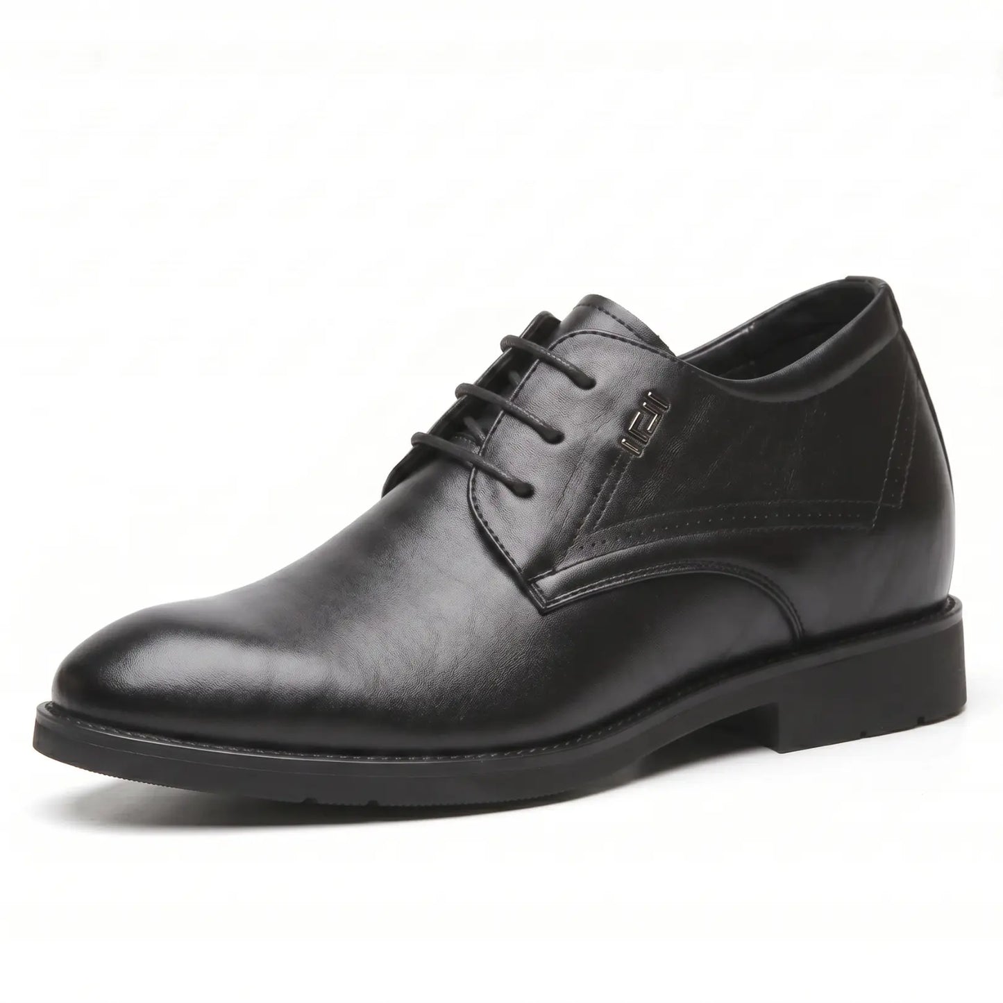 Vanguard 8cm height increasing cowhide leather formal dress shoe for men - black, LUCIMORA