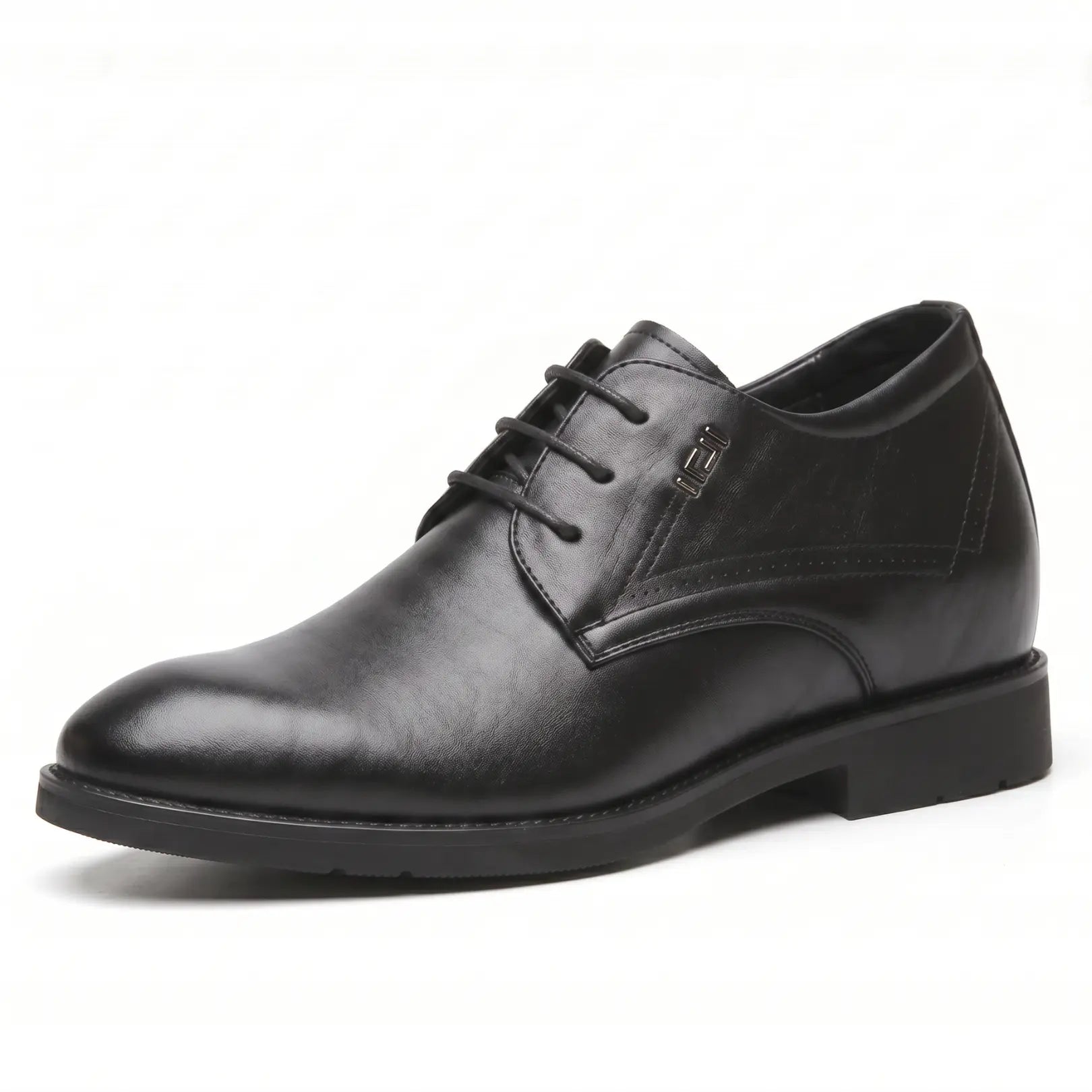Vanguard 8cm height increasing cowhide leather formal dress shoe for men - black, LUCIMORA